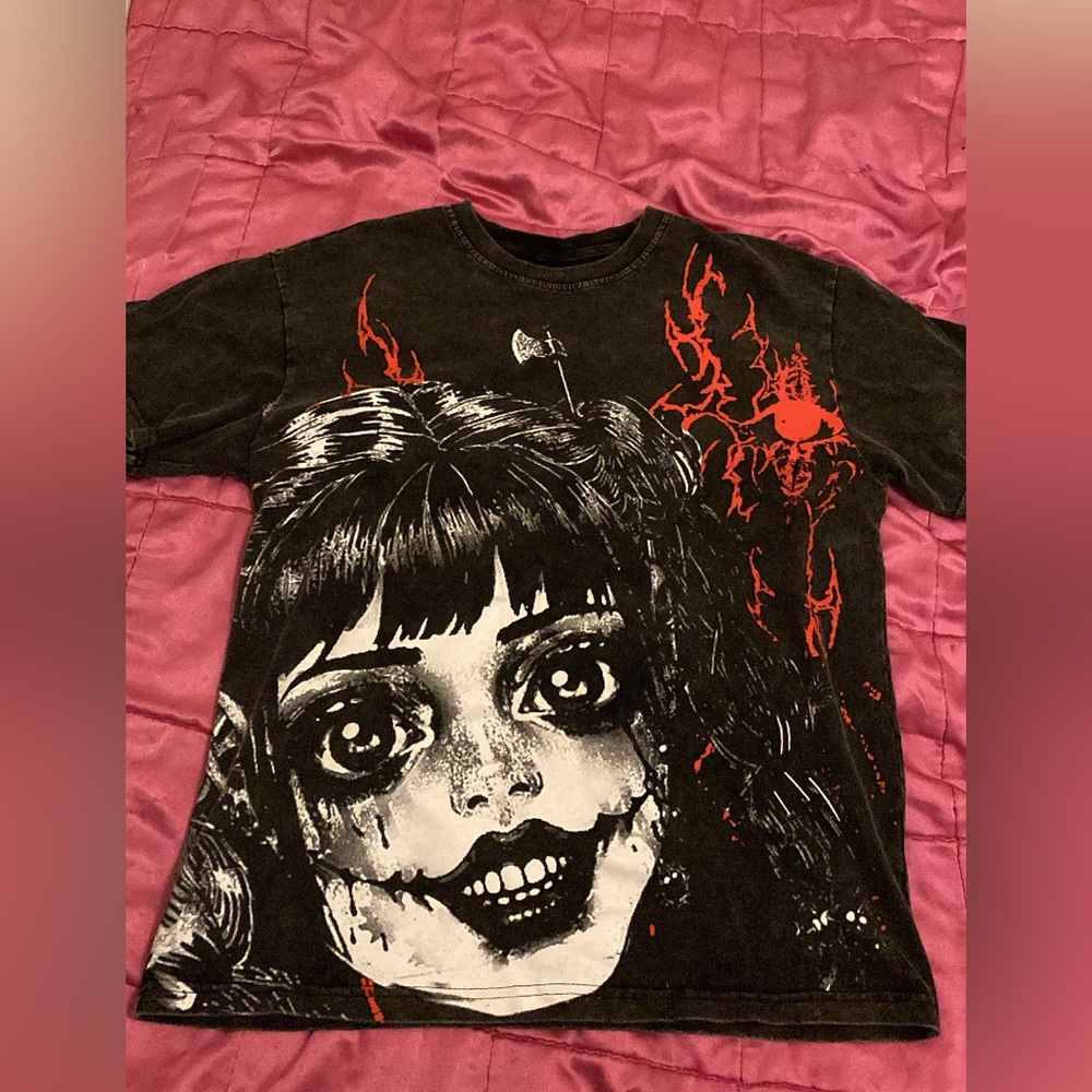 Mend Graphic Tee - Black and Red